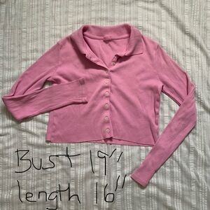 J Galt rib knit cotton button front too
